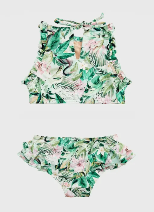 Marabou Halter Neck Bikini Set